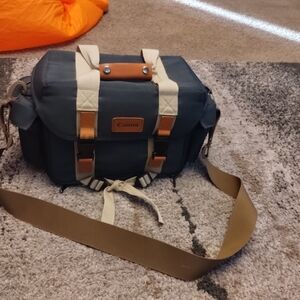 Canon Green and Beige Messenger Bag